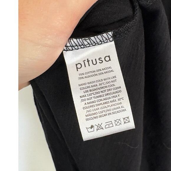 NWT Pitusa Abaya Mini Sundress Embroidered Front Modal Blend Dress Coverup OS - Picture 6 of 6